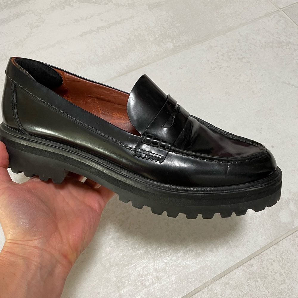 Reformation Agathea black chunky loafer size 8.5